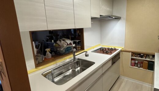 横須賀市 キッチンリフォーム｜清潔感を高めたグロスライトウッドのLIXIL シエラS