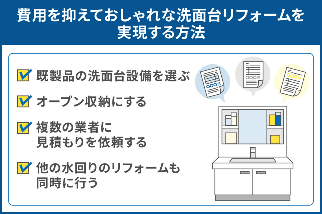 費用を抑えておしゃれな洗面台リフォームを実現する方法