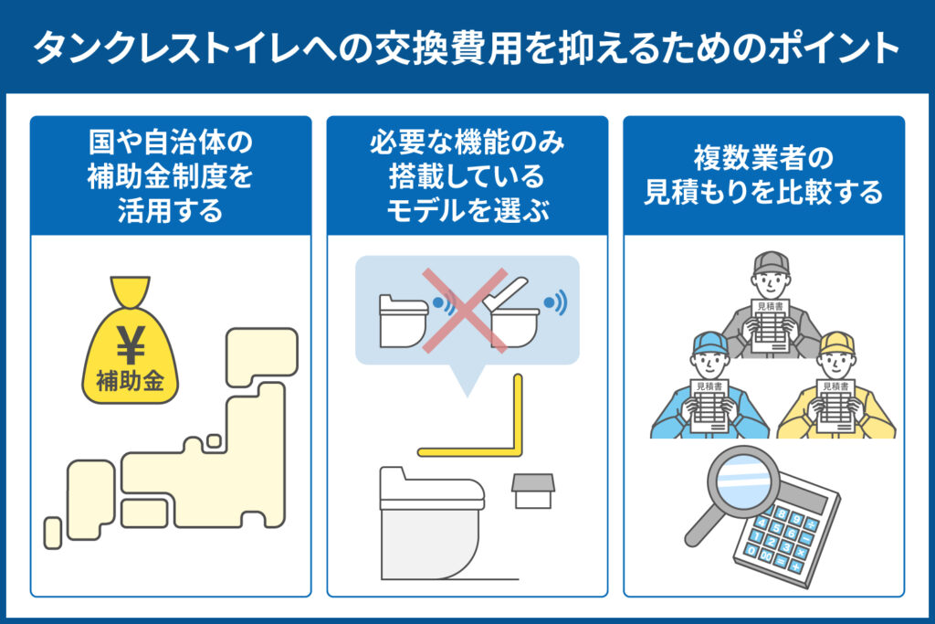 タンクレストイレへの交換費用を抑えるためのポイント