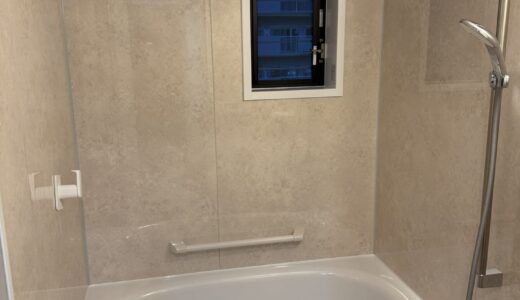 浴室リフォーム ベージュ壁床の空間構成 LIXIL リノビオV Fタイプ