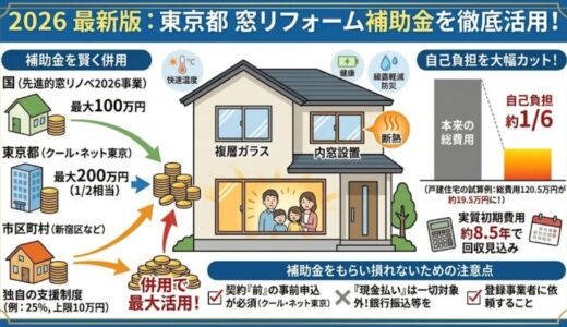 2026年最新版：東京都窓リフォーム補助金を徹底活用！